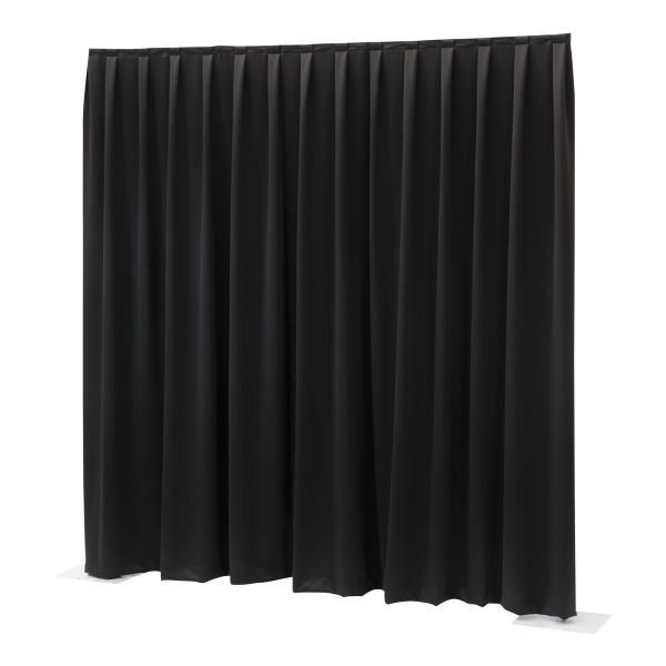 Wentex P&D Vorhang MCS 8.85 oz/yd² Schwarz - 11' x 4' (B x H) - plissiert