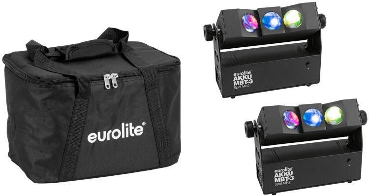 EUROLITE Set 2x AKKU MBT-3 Spot MK2 + Soft-Bag