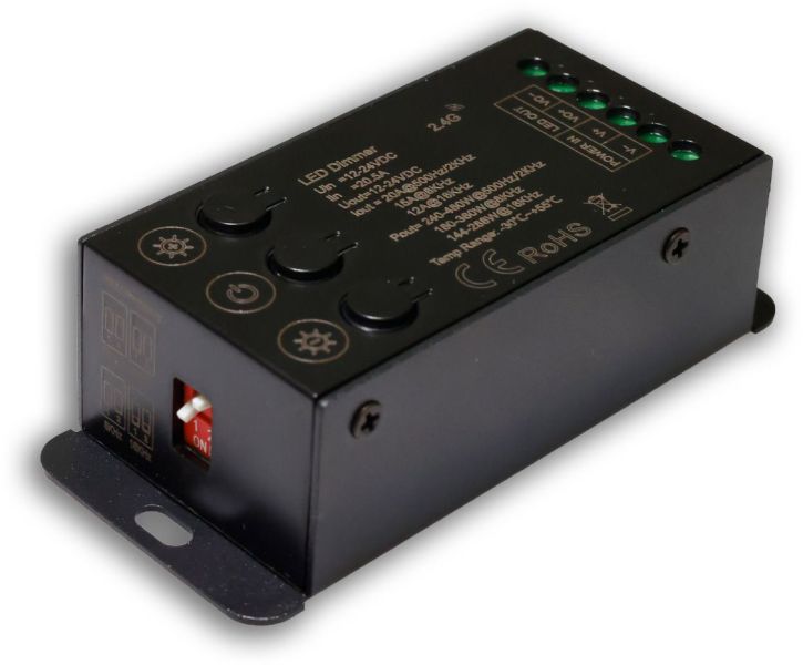 ISOLED Sys-Pro Funk Mesh Multi-PWM Dimmer mit Bedientasten, 1 Kanal, 12-24V DC 12-20A