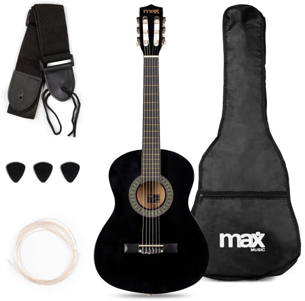 Max SoloArt Junior 3/4 Classic Guitar Pack Schwarz