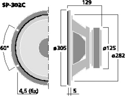 Paire de haut-parleurs grave/médium Monacor CRB-165PS, 4 ohm, 165 mm
