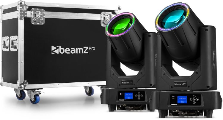 beamZ Pro Nereid380B Outdoor Moving Head Beam 2pcs im Flightcase