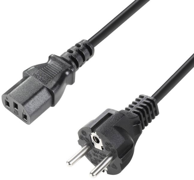 Adam Hall Cables 3 STAR PKD 0050 - Netzkabel | Adam Hall® IEC C13 x CEE 7/7 | 0,5 m