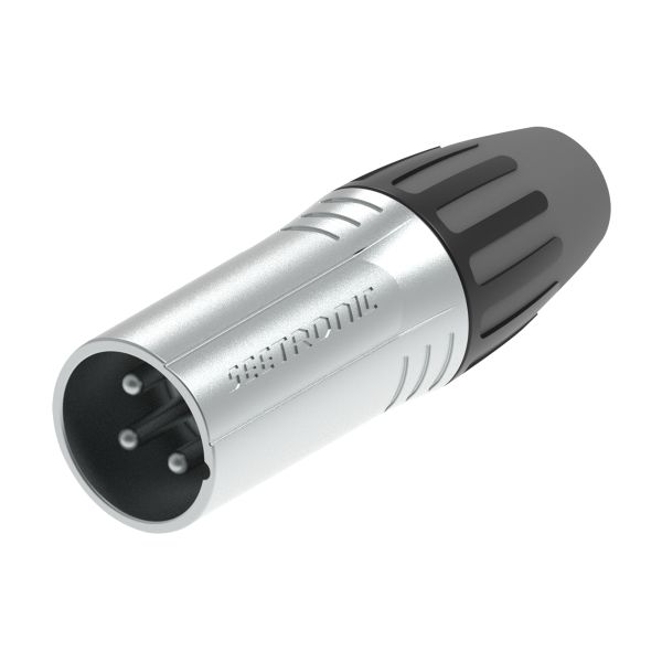 Seetronic XLR 3P Verbinder - männlich Silberkontakte - Nickel Gehäuse