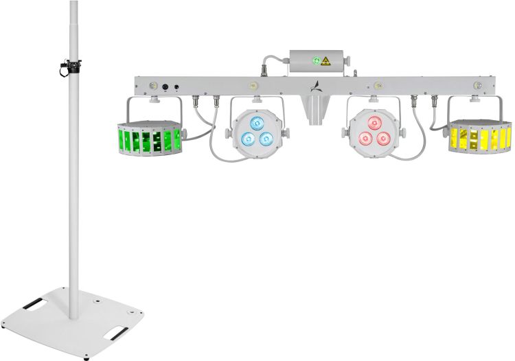 EUROLITE Set LED KLS Laser Bar FX-Lichtset weiß + BPS-3 Boxenhochständer weiß