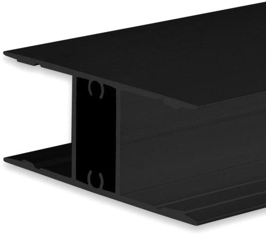 ISOLED LED Aufbauleuchtenprofil HIDE DOUBLE Aluminium schwarz RAL 9005, 200cm