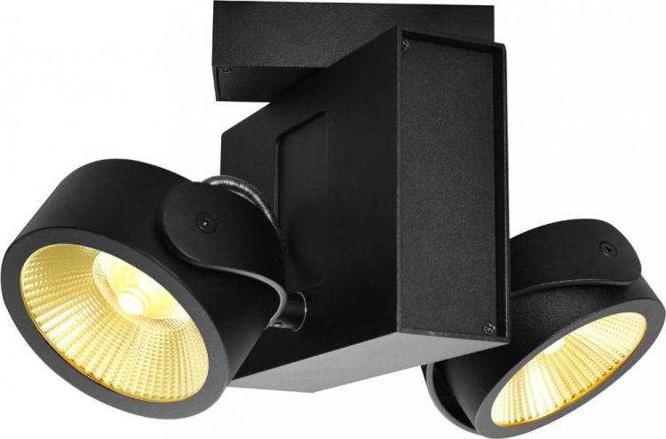 SLV TEC KALU CW, LED Indoor Wand- und Deckenaufbauleuchte, 2x schwarz