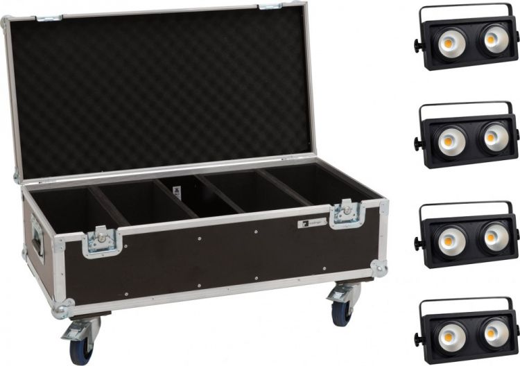 EUROLITE Set 4x Audience Blinder 2x100W LED COB WW + Case