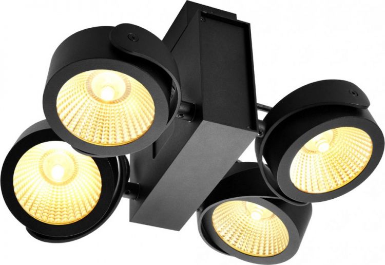 SLV TEC KALU CW, LED Indoor Wand- und Deckenaufbauleuchte, 4x schwarz