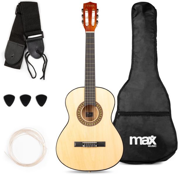 Max SoloArt Junior 3/4 Klassik Gitarre Pack Natur