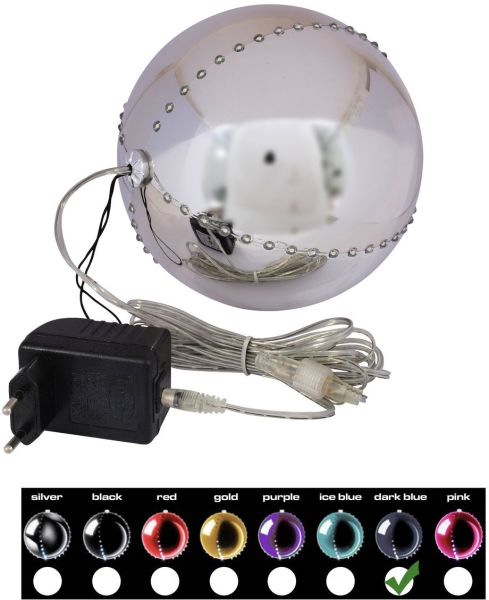 EUROPALMS LED Snowball 15cm, dunkelblau