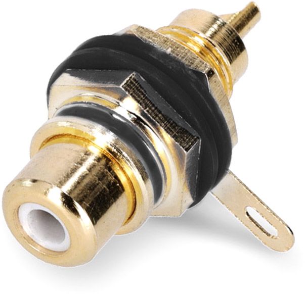 Adam Hall Connectors 4 STAR PR2 BLK - Cinch Buchse female vergoldet mit schwarzem Codierring