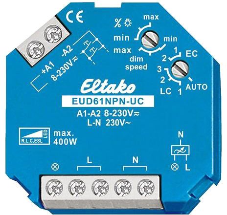 ISOLED Universal-Push Dimmer Eltako für dimmbare 230V Leuchtmittel/Trafos, 400VA