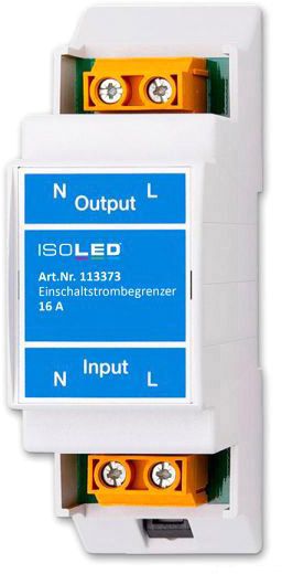 ISOLED Einschaltstrombegrenzer 16A für kapazitive Lasten, Hutschienenmontage