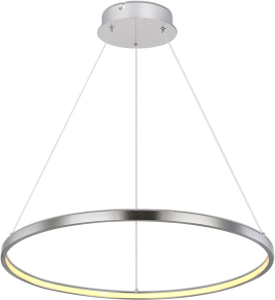 ISOLED LED Hängeleuchte Ring 29W, silber, warmweiß