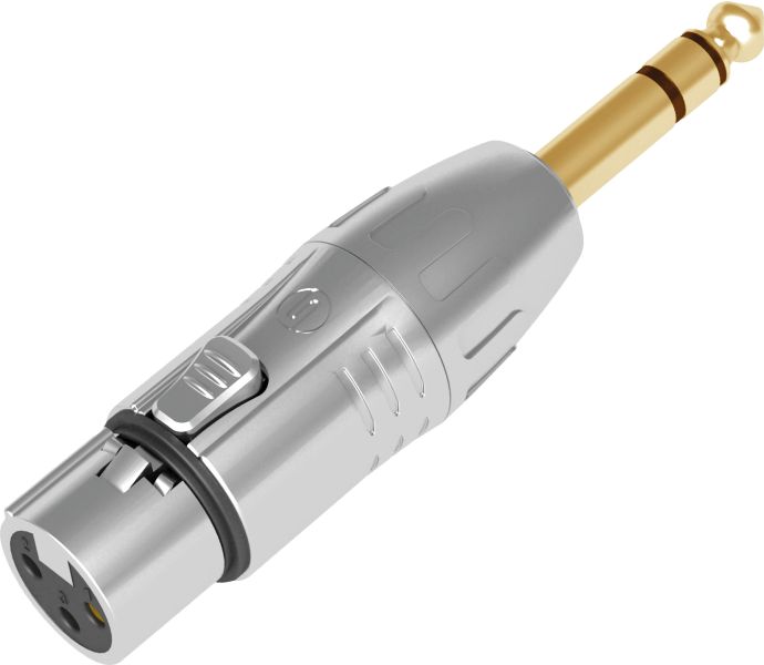 Seetronic XLR 3P female to Jack stereo male Goldkontakte - silberfarbenes Gehäuse