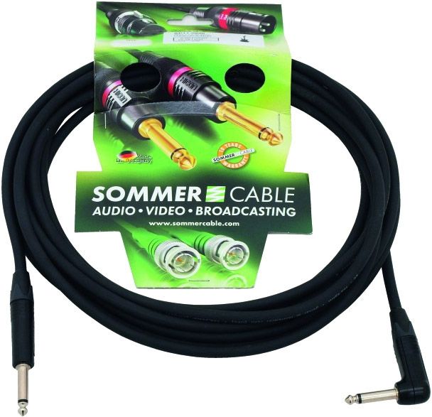 SOMMER CABLE Klinkenkabel 6,3 mono 1x 90° 6m sw Neutrik