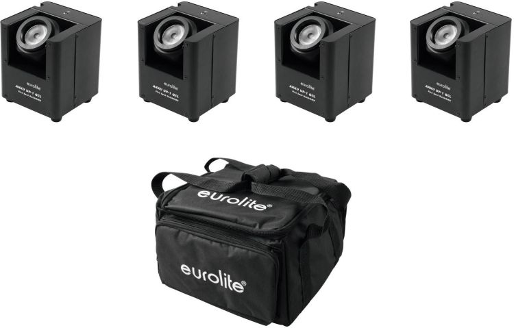 EUROLITE Set 4x AKKU UP-1 + SB-4 Soft-Bag