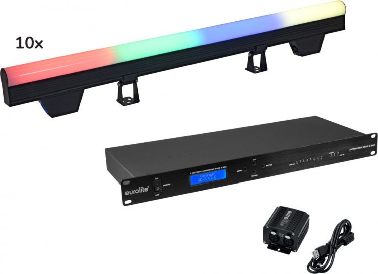 EUROLITE Set 10x LED PT-100/32 Pixel DMX Tube + DMX Software