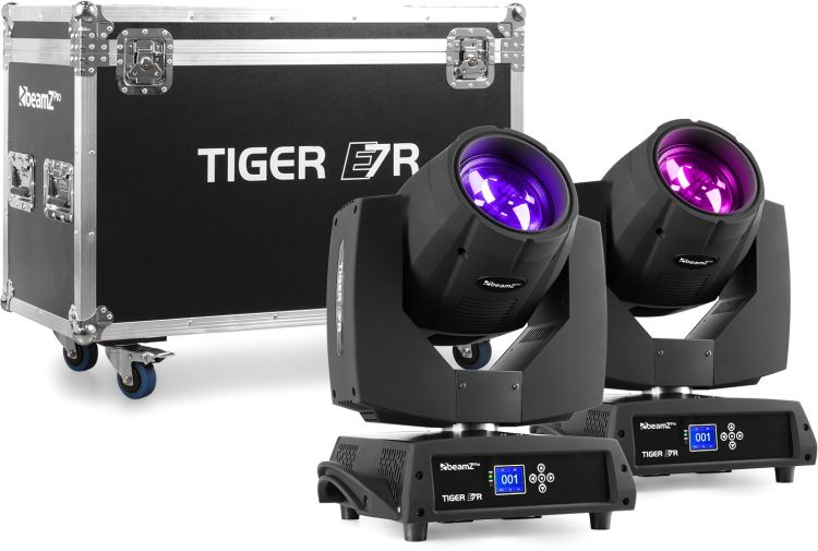 beamZ Pro Tiger E 7R 230W MKIII Moving Head 2 Stück im Flightcase