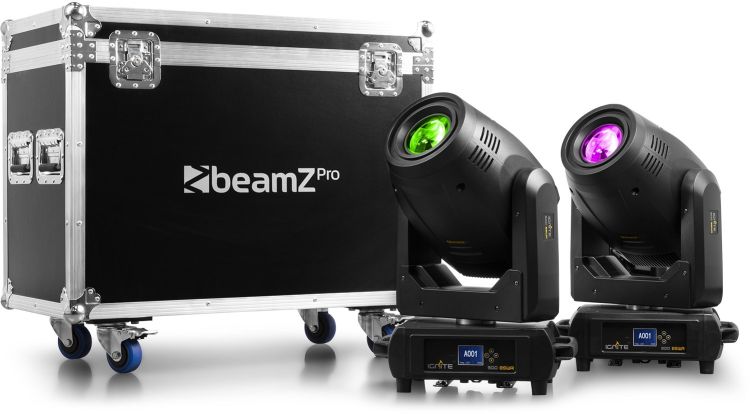 beamZ Pro IGNITE300A LED BSW Moving Head mit Animation 2Stück im Flightcase