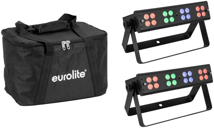 EUROLITE Set 2x LED Silent Bar 16x4W RGB/WW + Soft-Bag